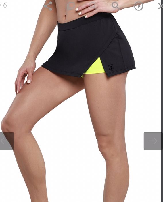 Женский спортивный ком-кт юбка-шорты и топ