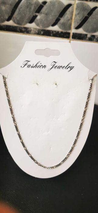 Fio em prata - malha "Figaro" Estilo Italiano Prata de lei 925