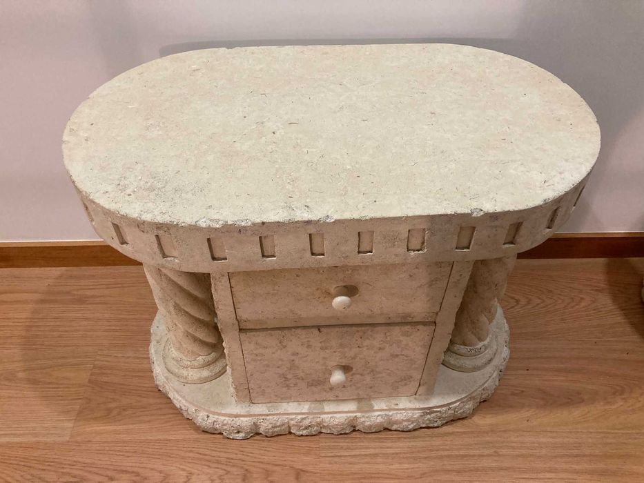 2 stone bedside tables with 2 drawers64730086358658121