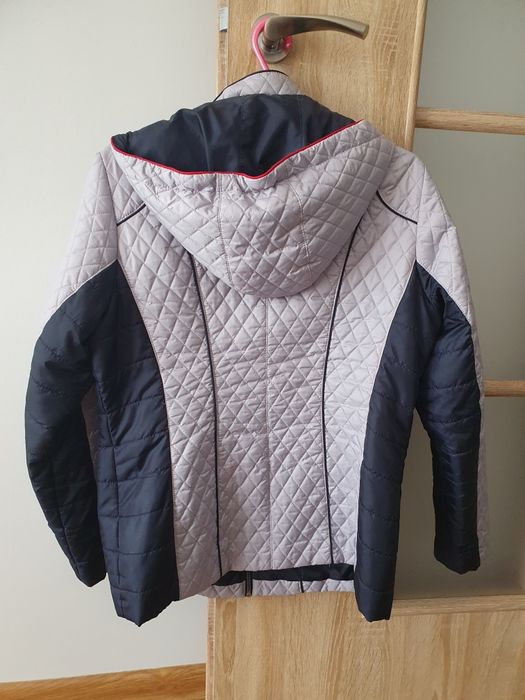 Wiosenna damska pikowana kurtka z kapturem, K&M,r. 42