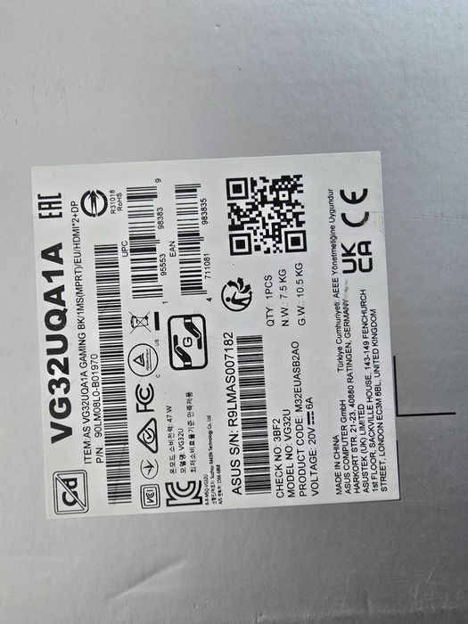 Ігровий монітор 32" ASUS TUF Gaming VG32UQA1A 4K 160Hz