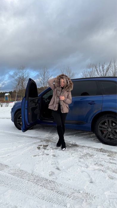 Зимова куртка з песцом, натуральный мех, парка зимняя,пуховик