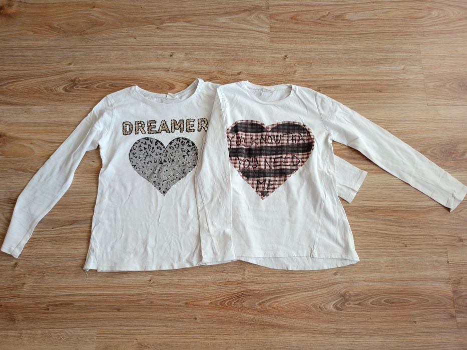 2 x Bluzka koszulka z długim rękawem Zara Girls rozm. 140