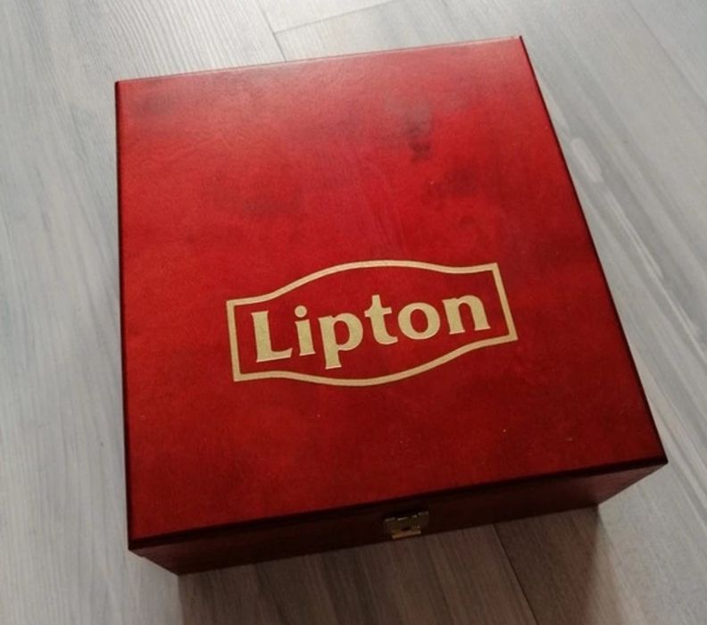 Pudełko drewniane na herbatę Lipton