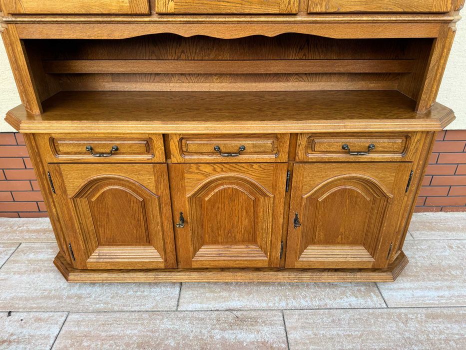 Witryna dębowa kredens regał biblioteka meble kuchenne komoda szafa st