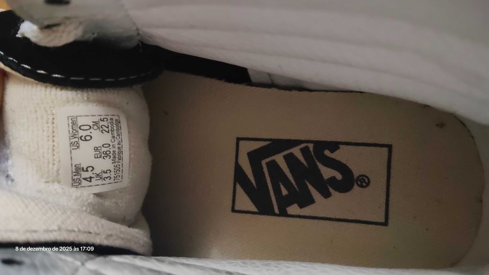 Tênis bota Vans sk8 xadrez n. 36