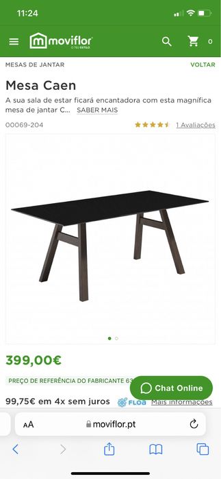 Mesa de jantar com tampo de vidro preto