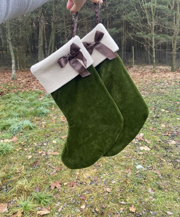 Świateczne skarpety na kominek - rękodzieło