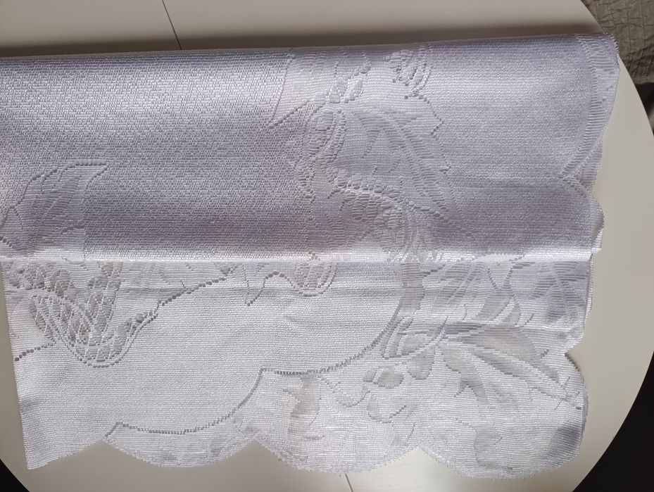 Obrus żakardowy, biały, 146 cm x 146 cm kwadrat