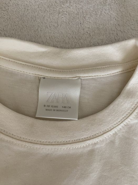 Bluzka Zara 140 bawełniana Florida Sun kremowa stan bardzo dobry
