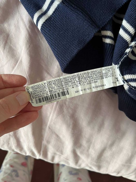 Camisola malha Zara azul-marinho às riscas brancas, 13-14 anos