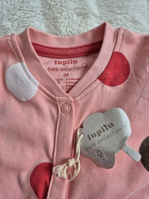 NOWA piżamka pajacyk Lupilu 68 bawełna