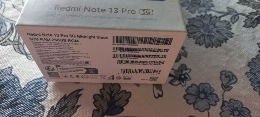 XIAOMI Redmi Note 13 Pro 5G -Novo  | 8GB RAM | 256 GB | Midnight Black