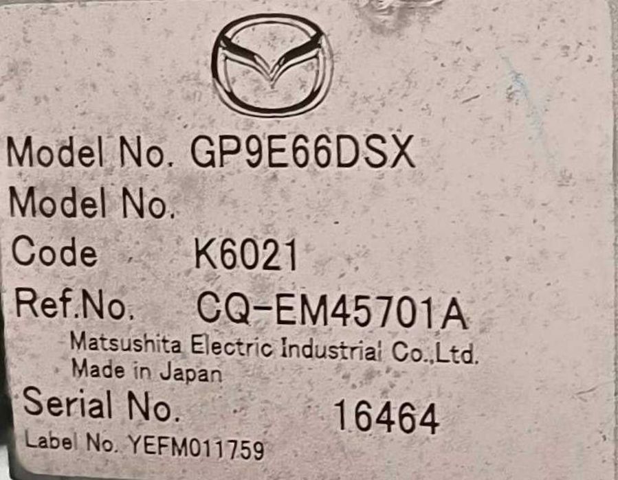 Rádio / Auto Rádio CQ-EM45701A - MAZDA 6 Hatchback