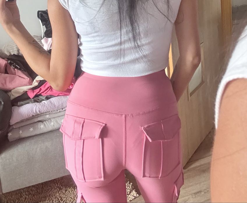 Spodnie xs różowe z kieszeniami