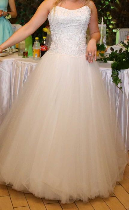 Suknia ślubna, kolor ivory, rozmiar S/M