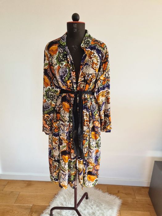 One size szlafrok vintage podomka sukienka płaszcz kąpielowy lata 70te