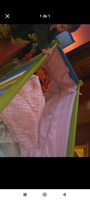 Berço madeira com colchão de espuma