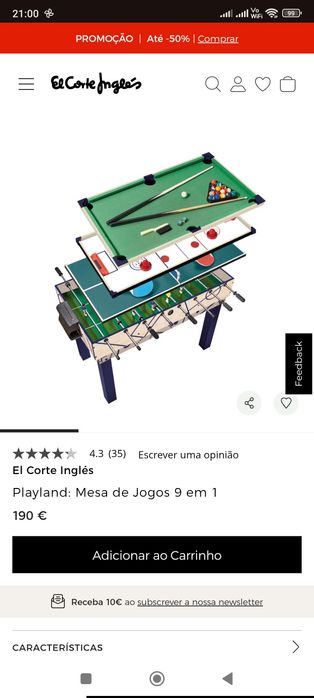 Mesa multi jogos 9 em 1