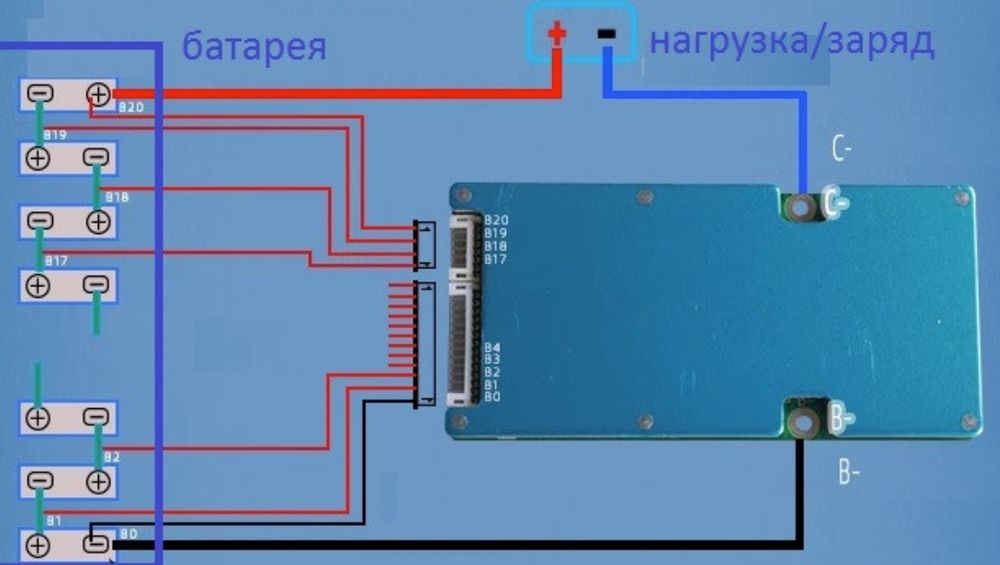 BMS Li-ion 13S/40A 48V(54,6V) з датчиком температури