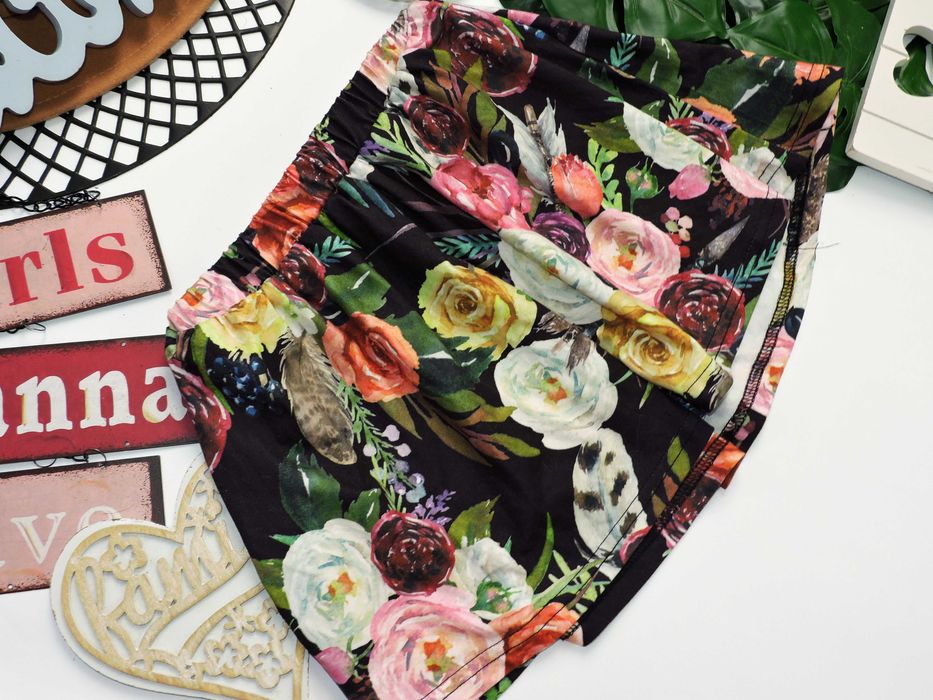Shein - śliczna spódniczka print kolorowe kwiaty r 110