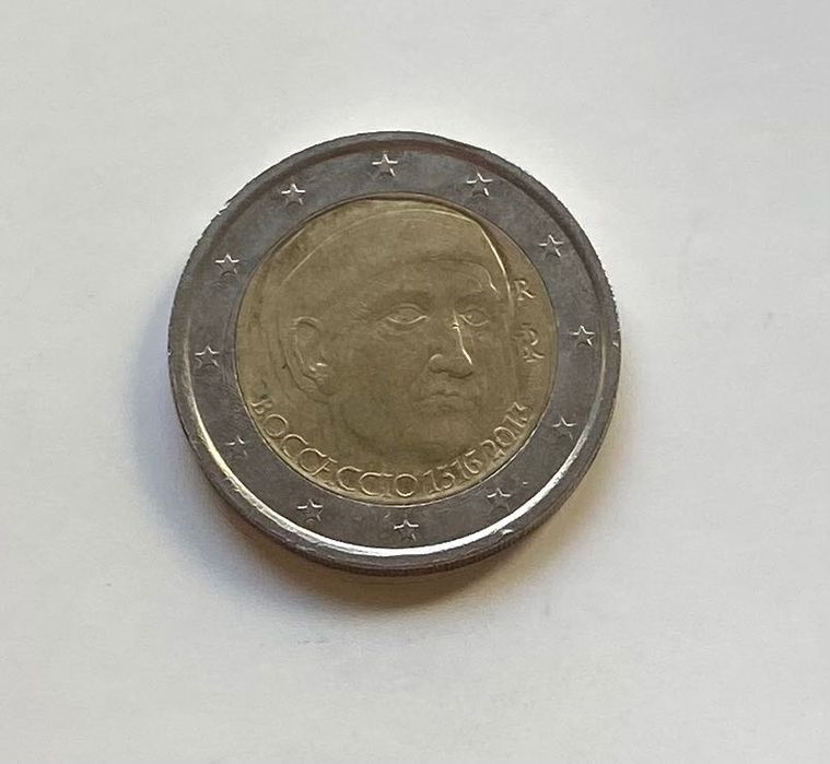 Moeda Comemorativa - 2€ - Itália - 2013 - Giovanni Boccaccio