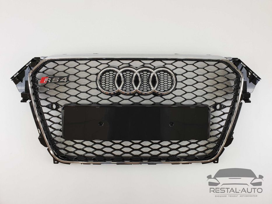 Решетка радиатора Audi A4 2011-2015год  с хром рамкой (в стиле RS)