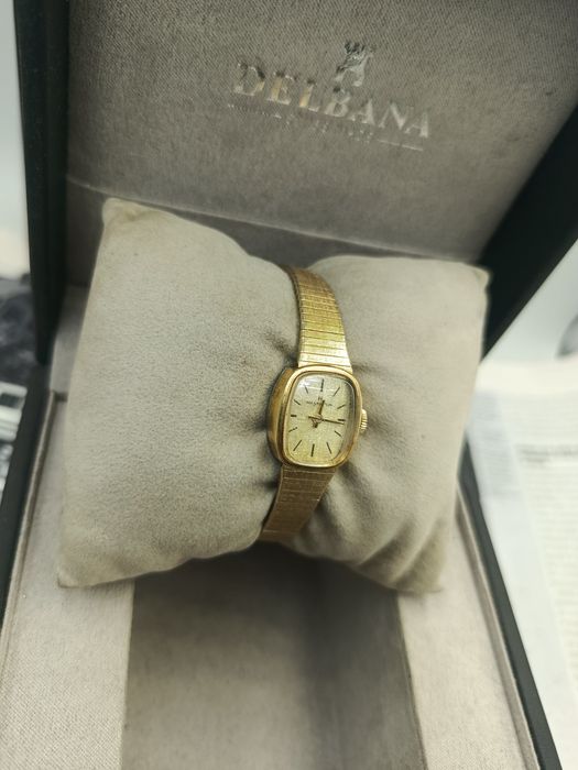 Zegarek damski Hamilton mechaniczny pozłacany au