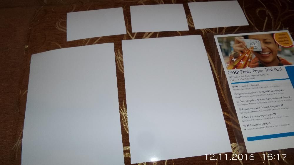 Papier fotograficzny próbka A4 i 10 x 15cm stan idealny HP