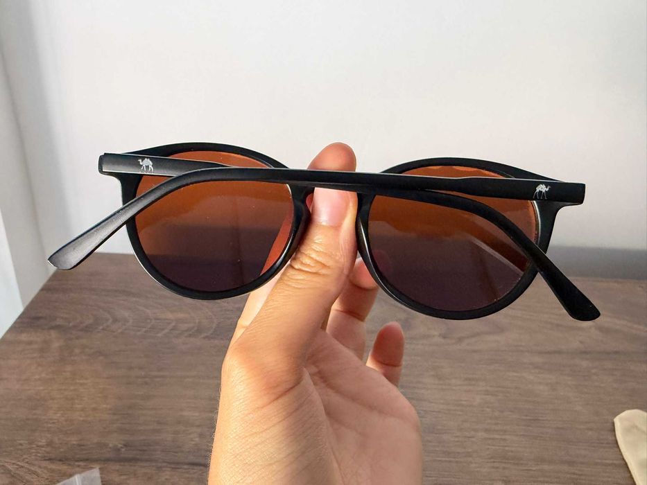oculos de sol redondos castanhos tigresa humps optics
