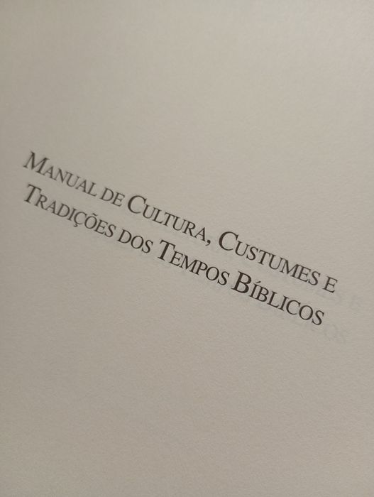 Livro Manual de Cultura, Costumes e Tradições dos Tempos Bíblicos
