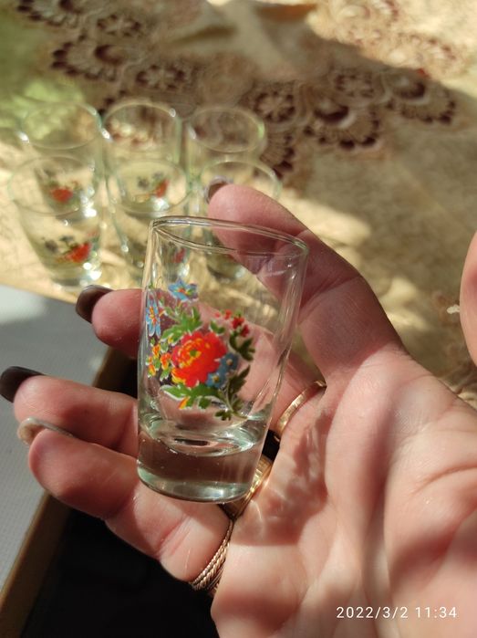 Komplet  7 kieliszków z PRL