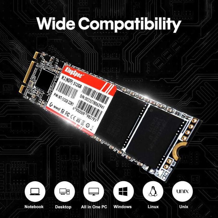 KingSpec 512 GB M.2 SSD  wewnętrzny dysk twardy SATA
