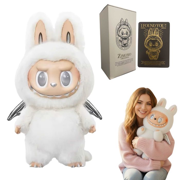 LABUBU Zimomo Biały 38cm Figurka Miękkie Futerko Produkt Premium
