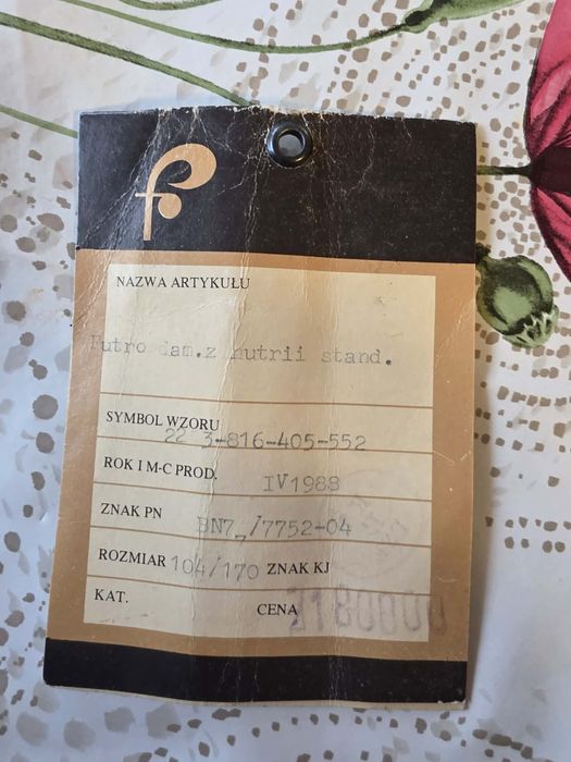 Futro z PRL oryginalne z metka