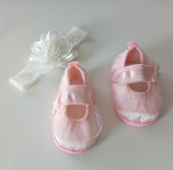 Opaska + buciki - różowe, dł. wkładki 10 cm