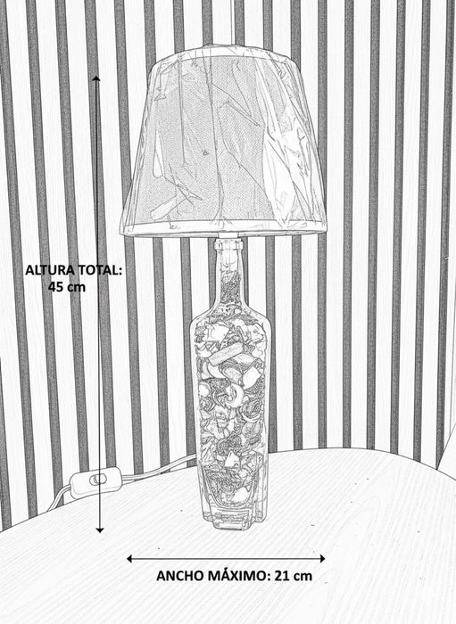 Candeeiro garrafa Rum Santa Teresa Venezuelano  peça única