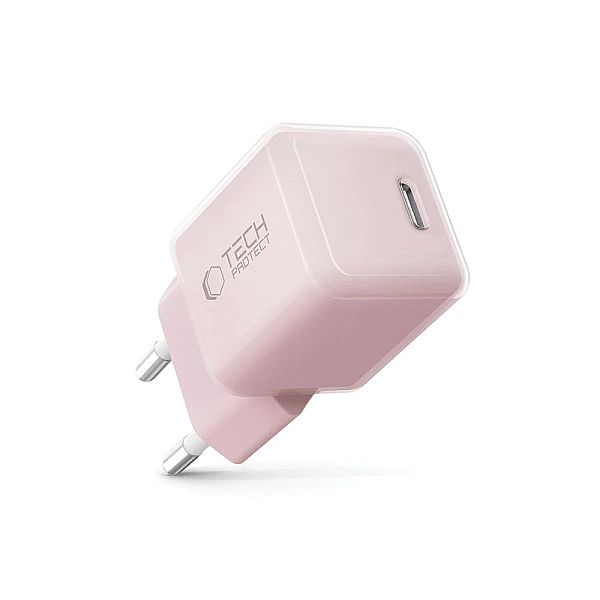 Ładowarka sieciowa Tech-Protect NCM25 USB-C PD 25W - różowa