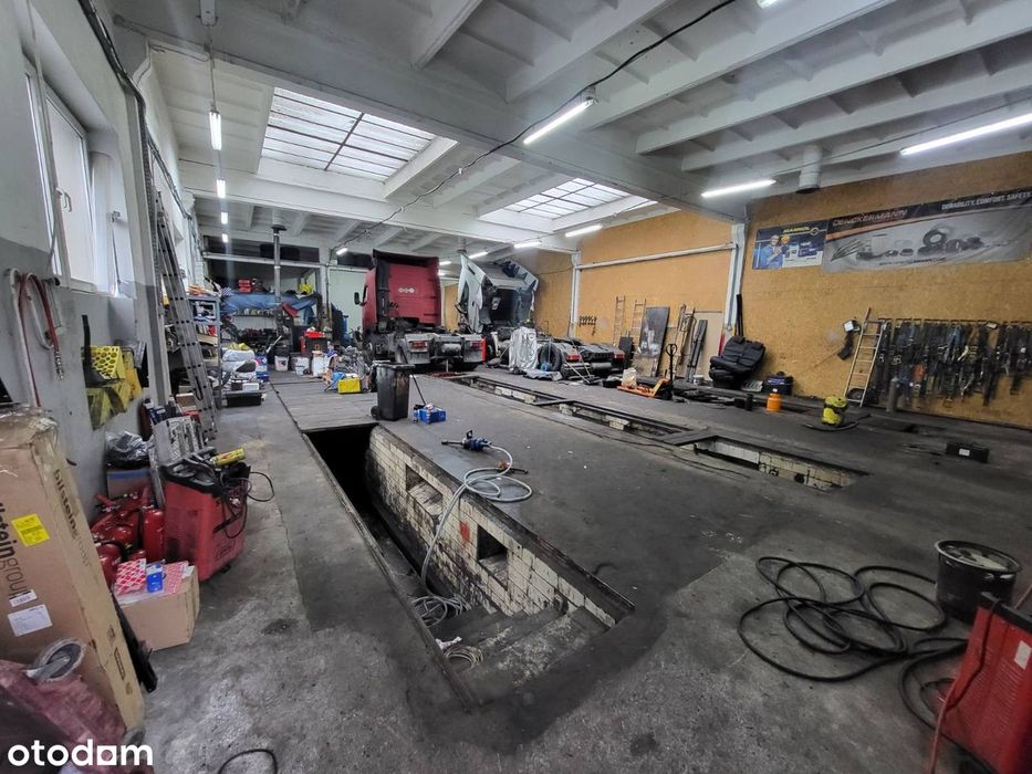 Hala warsztatowa 6 stanowisk + parking TIR (Wolna od zadłużeń)