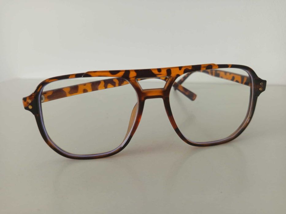 Okulary kwadraty podwójny ram retro unisex