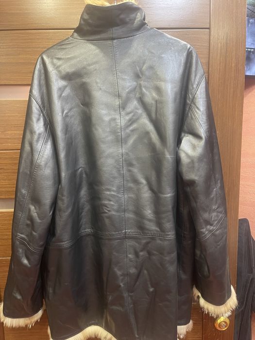 куртка-шуба двухстороннюю с волчьим мехом