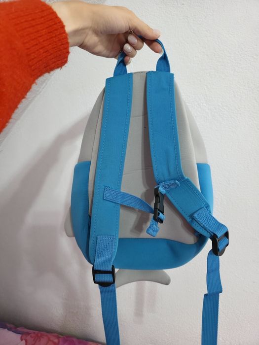 Niebieski Dziecięcy plecak rekin baby shark plecak 3D dla dziecka