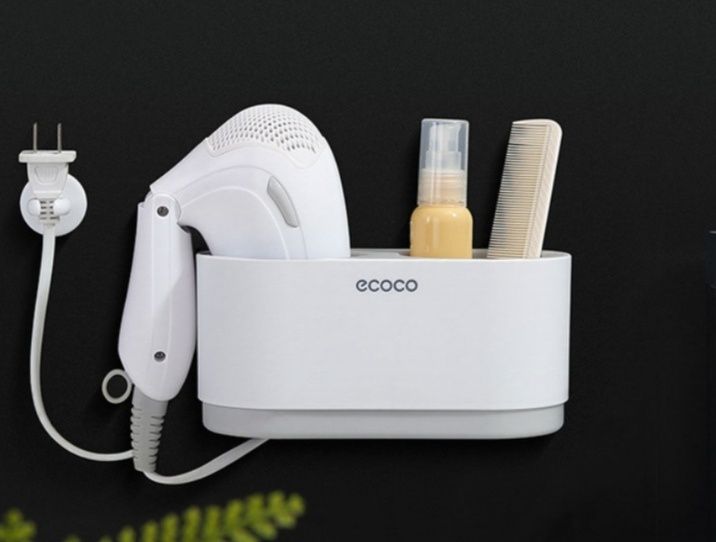 Полочка органайзер Ecoco для фена пластиковый новый на самоклейке