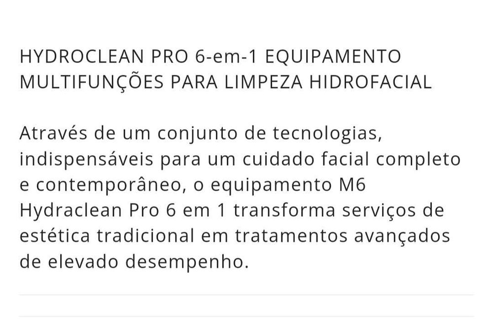 Limpeza de pele, hidro facial  Máquina Sorisa