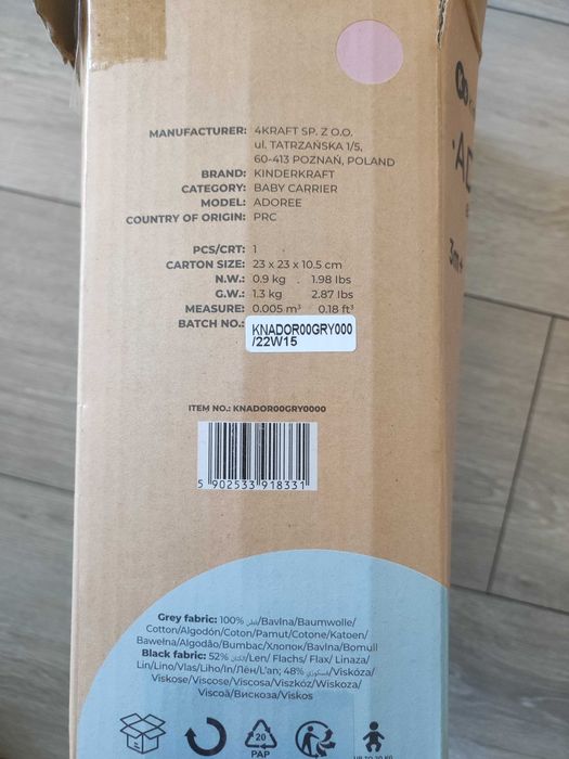 Ergonomiczne nosidło kinderkraft