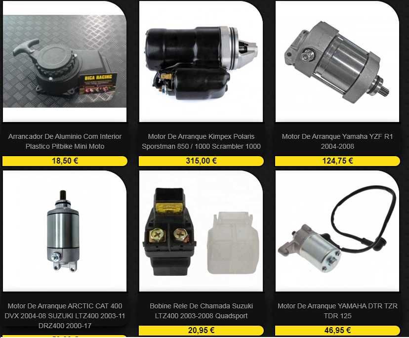 Motor de arranque WR250 CRF450 BmW 650 pegaso 650 R1