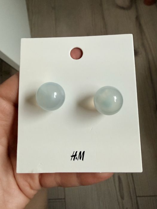 H&M nowe niebieskie kolczyki kuleczki