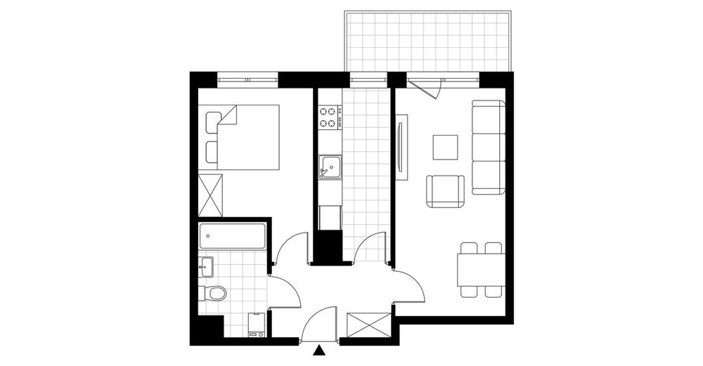 2-pokojowe mieszkanie 42m2 + balkon Bez Prowizji
