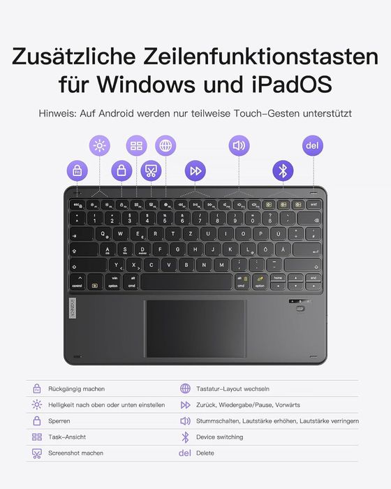 Klawiatura do tabletu Inateck z touchpadem KB01103