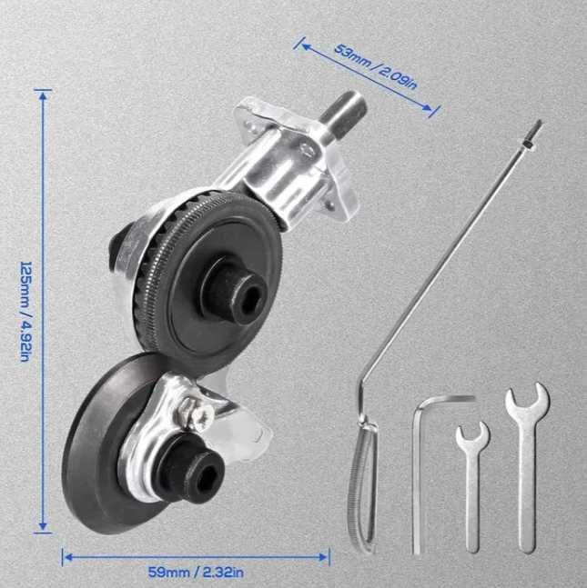 Adapter przystawka do cięcia blachy na wiertarkę wkrętarkę